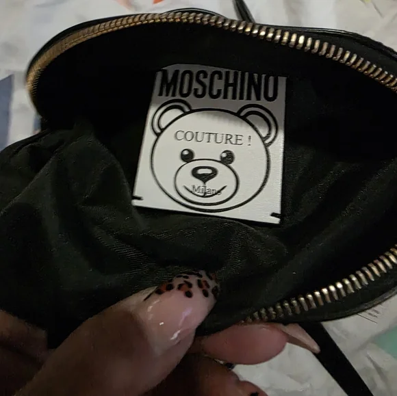 Moschino Black and Pink Teddy Bear Birthday Crossbody Purse. NWT - Picture 4 of 11